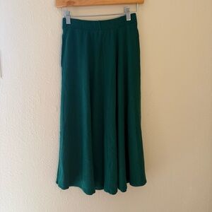 Reformation Green Midi A-Line Skirt XS